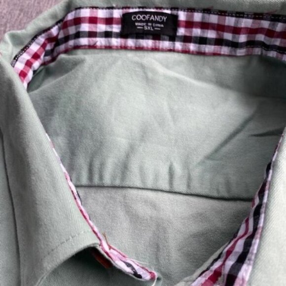 Casual Dress Shirt Button Down Shirts Long-Sleeve Denim Work Shirt, 5XL - Picture 3 of 8